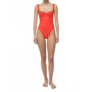 NEW JONATHAN SIMKHAI kyle bustier one piece in lobster